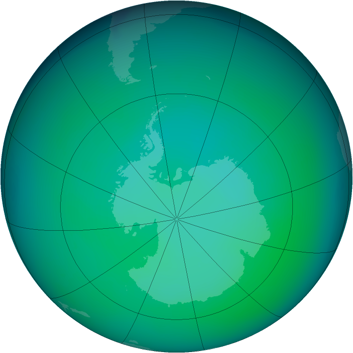 2004-December monthly mean Antarctic ozone